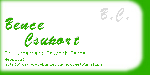 bence csuport business card